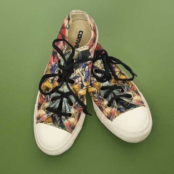Converse All Star Watercolor Floral Low Top Sneakers 7 - Picture 1 of 11